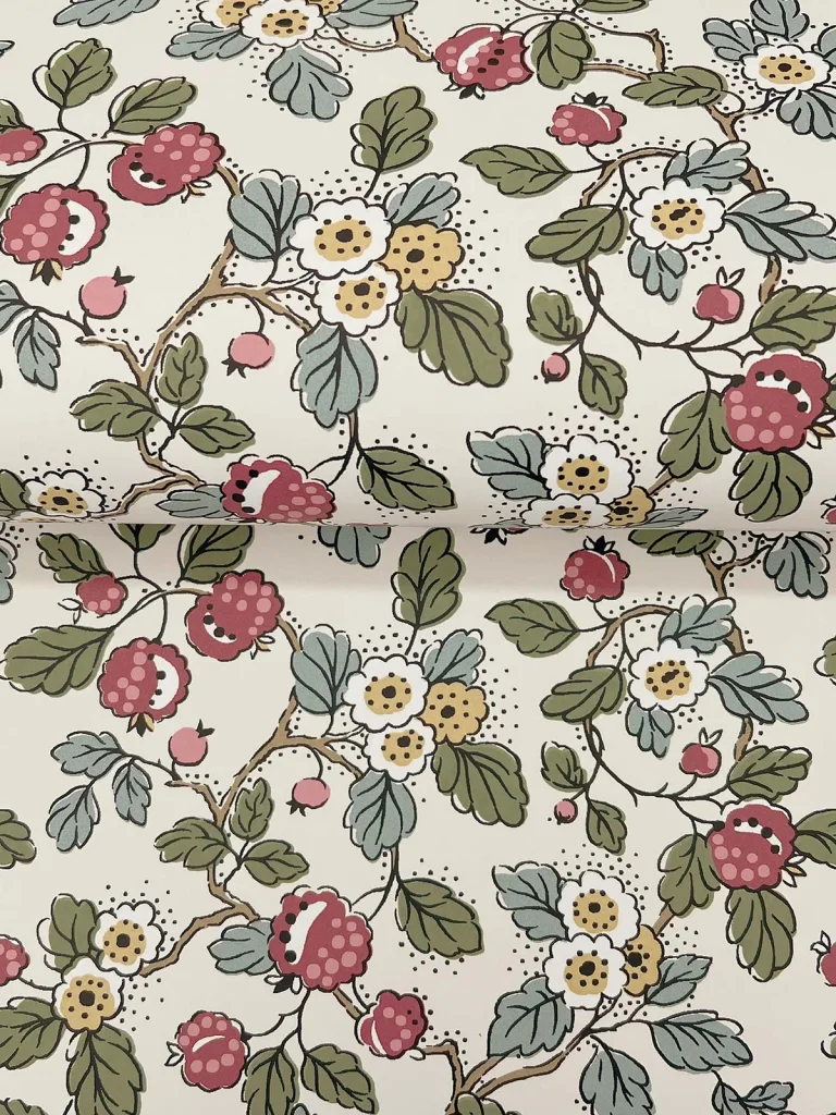 Framboise Berry Vines Wallpaper - Merlot — Ảnh 3