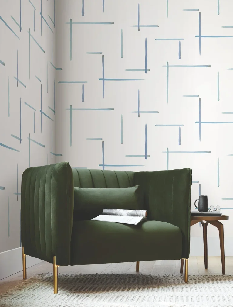 Gilded Sumi-E Wallpaper - Blue/Glint — Ảnh 6