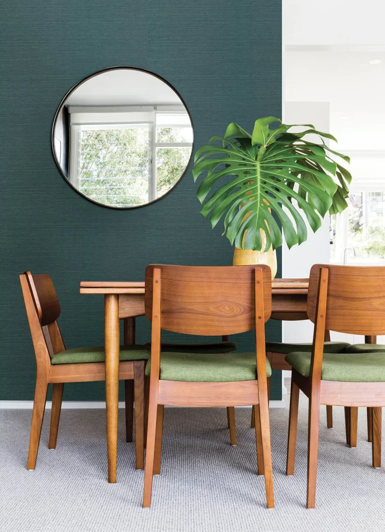 Colcord Sisal Grasscloth Wallpaper - Teal — Ảnh 2