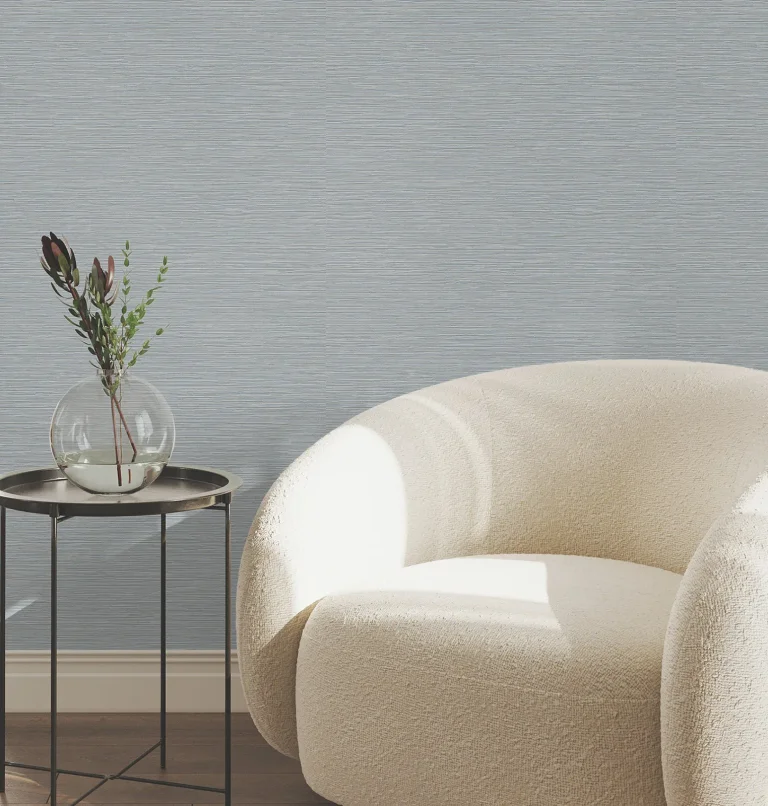 Oasis Faux Grasscloth Wallpaper - Blue — Ảnh 2