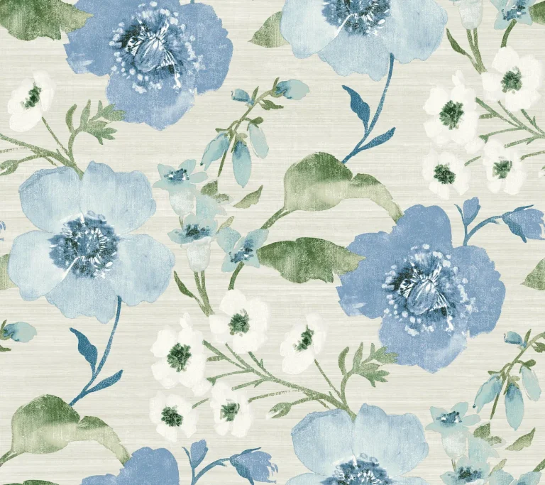 Evelyn Floral Wallpaper - Blue — Ảnh 2