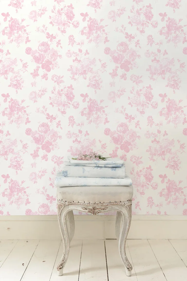 LoveShackFancy Everblooming Rosettes Cabbage Rose Bouquets Wallpaper - Pink — Ảnh 5
