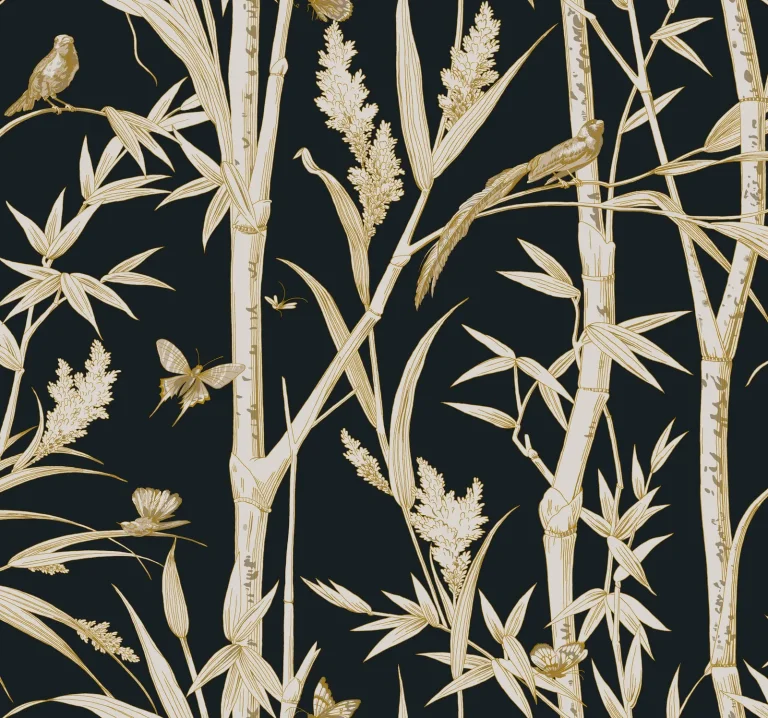 Bambou Toile Wallpaper - Black — Ảnh 5