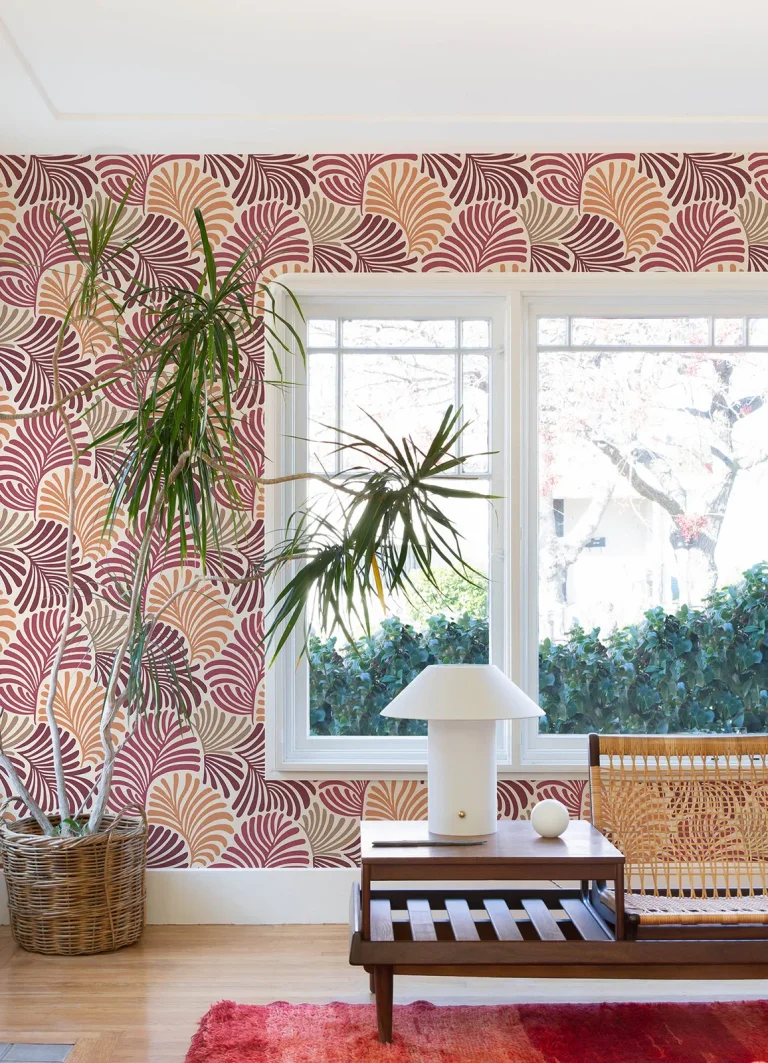 Trousdale Fanning Flora Wallpaper - Raspberry — Ảnh 4