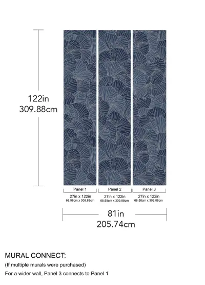 Petals Wall Mural - Royal Blue
