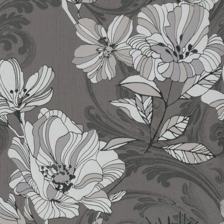 Selene Mucha Floral Wallpaper - Silver — Ảnh 3