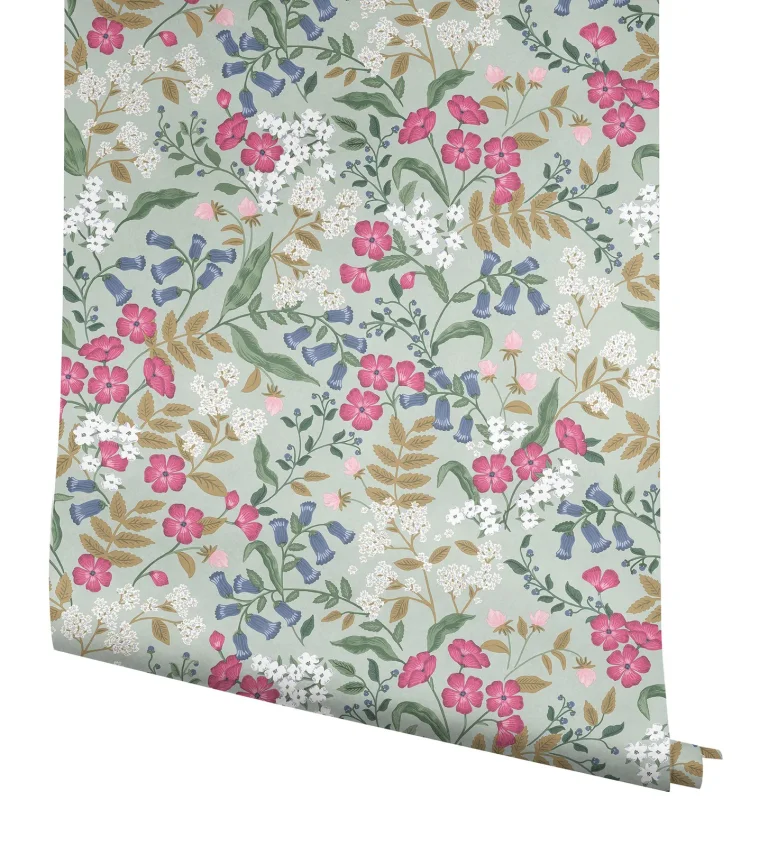 Rifle Paper Co. Sweetbrier Peel and Stick Wallpaper - Mint — Ảnh 3