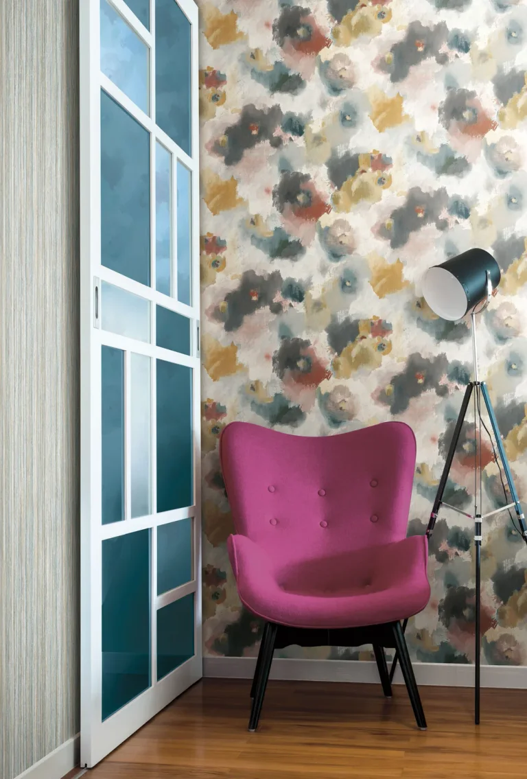 Impressionist Floral Wallpaper - Copper/Blue — Ảnh 4