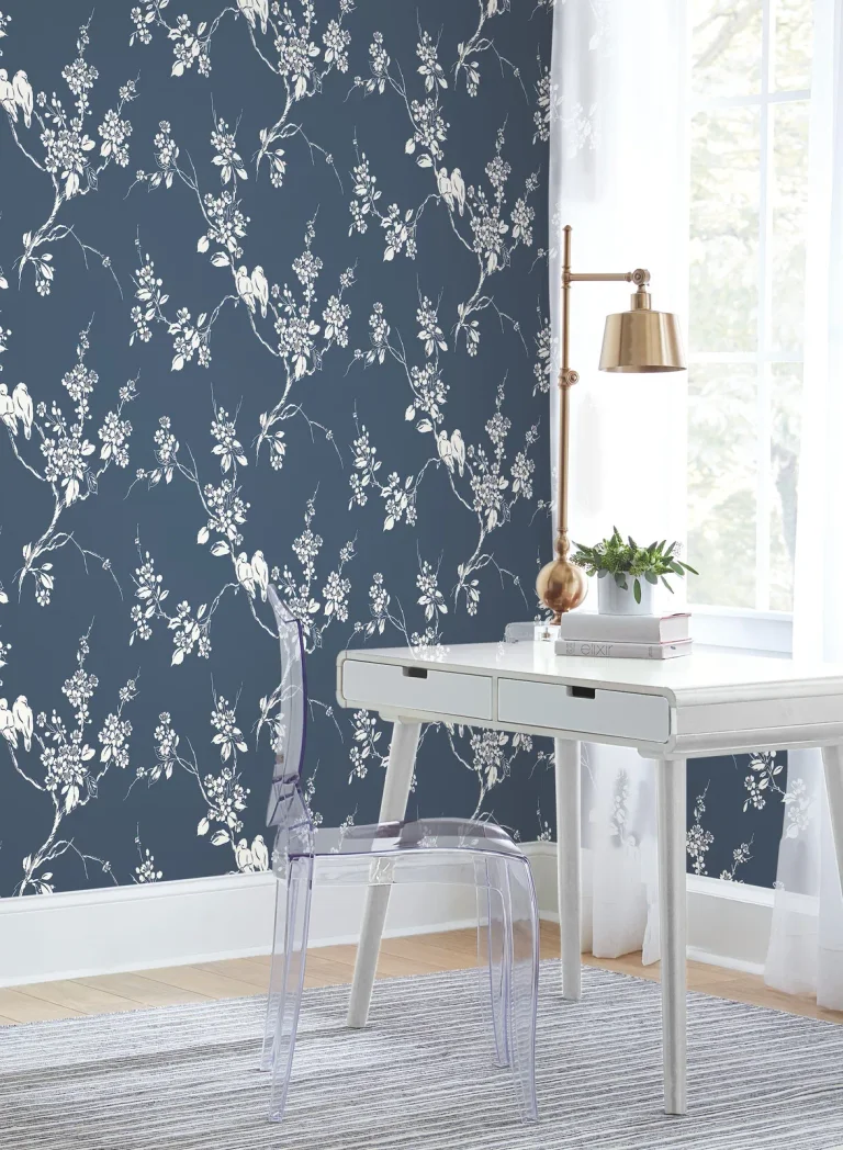 Imperial Blossoms Branch Wallpaper - Navy — Ảnh 3