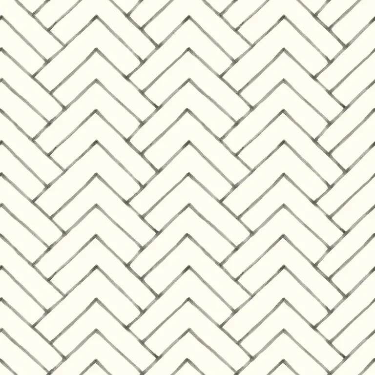 Chesapeake Oswin Tiered Herringbone Wallpaper - Black — Image 5