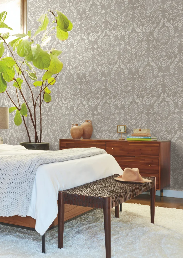 Laurel Damask Wallpaper - Mocha — Ảnh 2