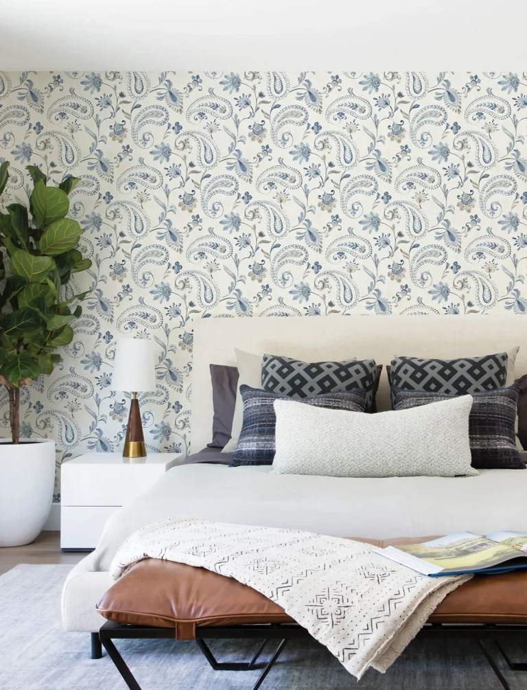 Chesapeake Darlene Jacobean Wallpaper - Blue — Ảnh 7