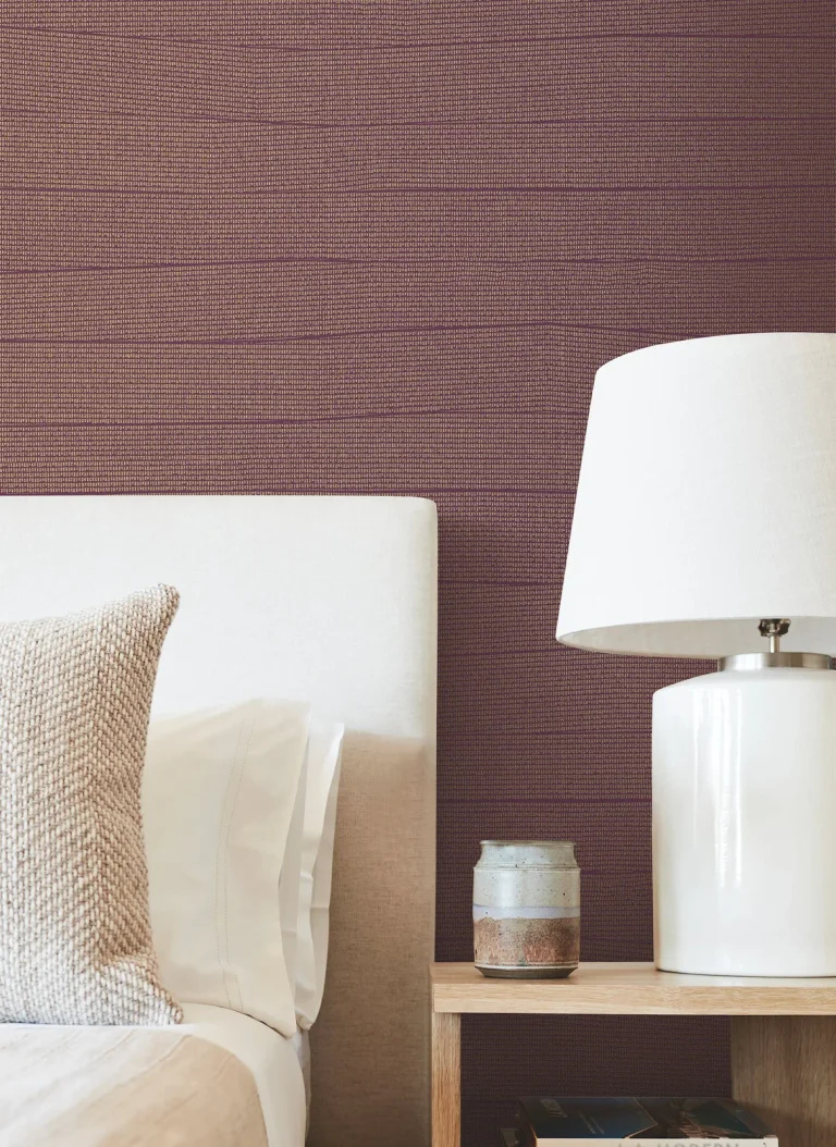 Natural Grid Wallpaper - Mulberry — Image 4