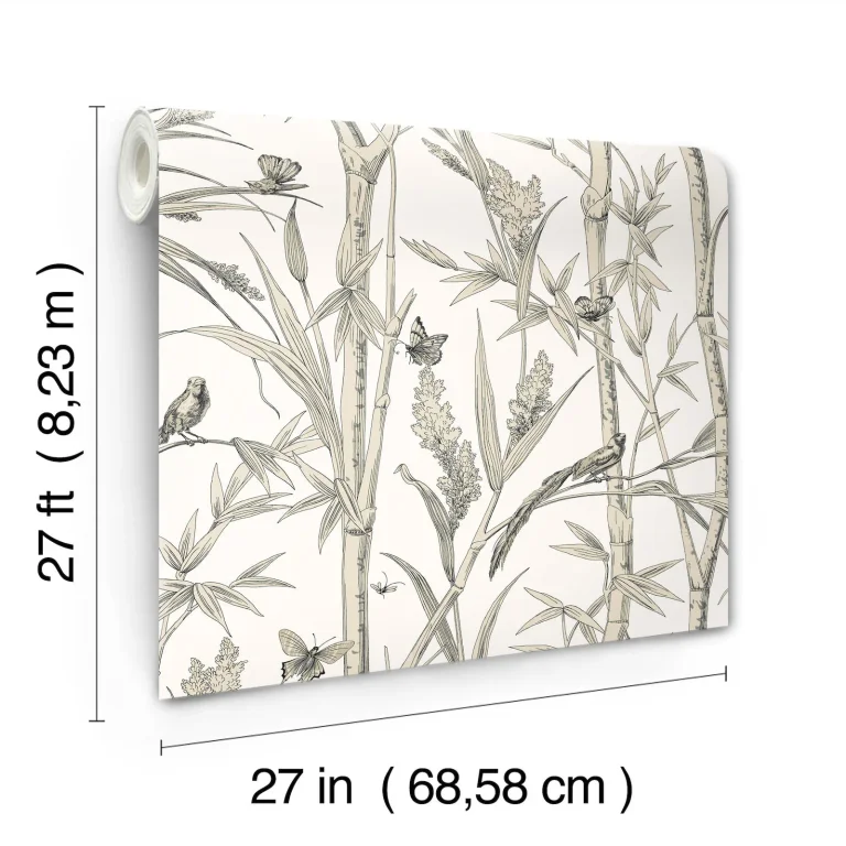 Bambou Toile Wallpaper - White — Ảnh 8