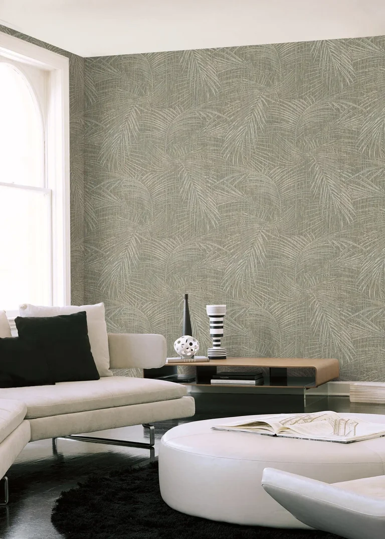 Della Palm Wallpaper - Dark Taupe — Image 2