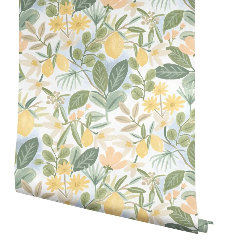Rifle Paper Co. Amalfi Peel and Stick Wallpaper - Blush and Green — Ảnh 3