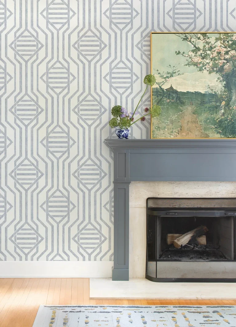 Essex Geometric Wallpaper - Dark Blue — Ảnh 4