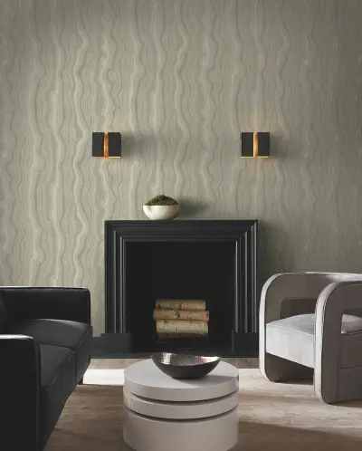 Candice Olson Mineral Shimmer Wallpaper - Taupe & Pearl