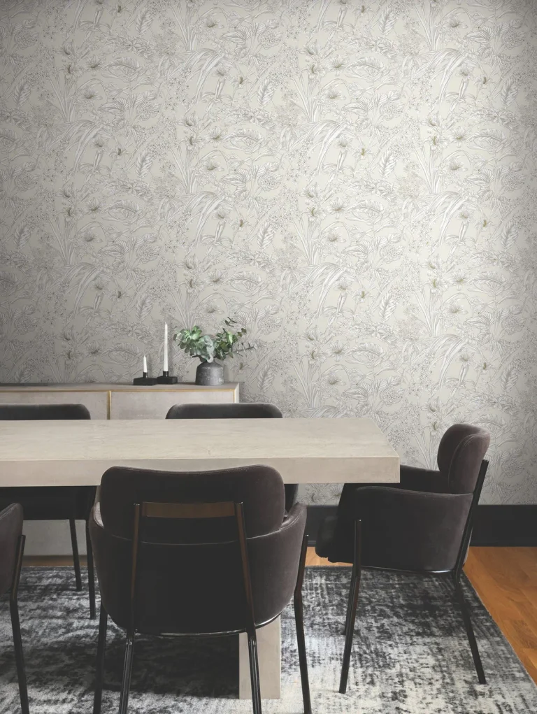 Orchid Conservatory Toile Wallpaper - Beige/Taupe — Image 5