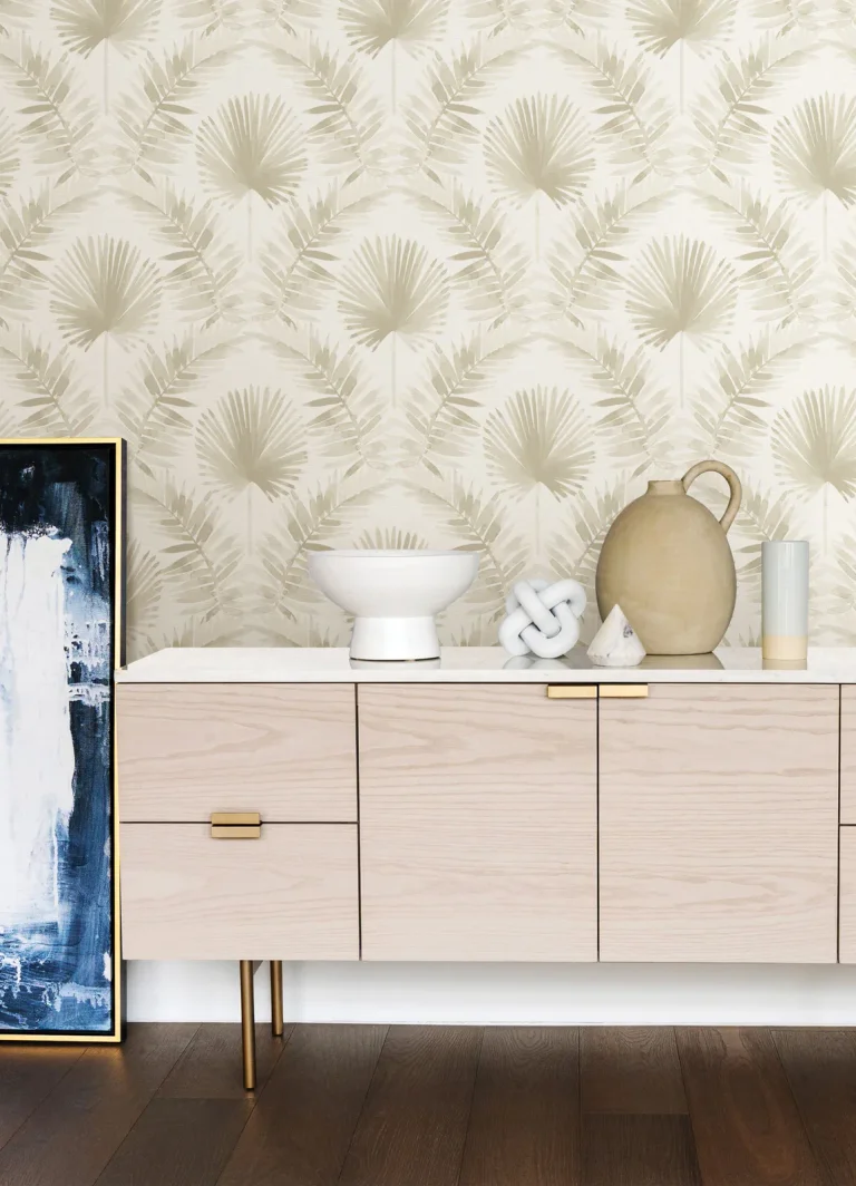 Calla Painted Palm Wallpaper - Taupe — Ảnh 3