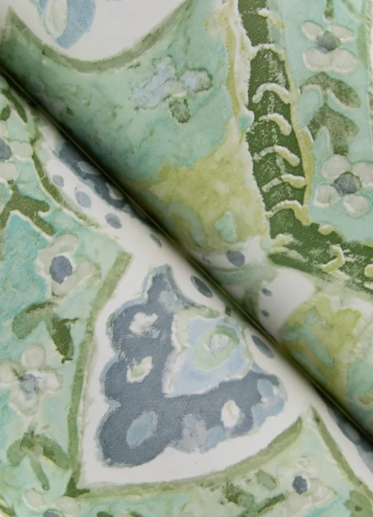 Chesapeake Mimir Quilted Damask Wallpaper - Aquamarine — Ảnh 4