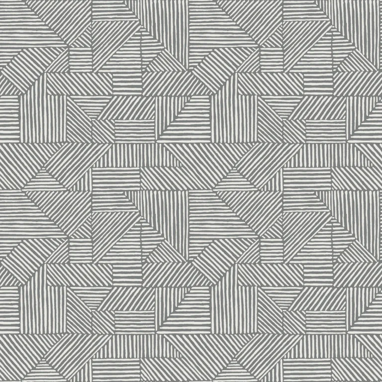 Crescendo Block Geometric Wallpaper - Dark Grey — Image 2