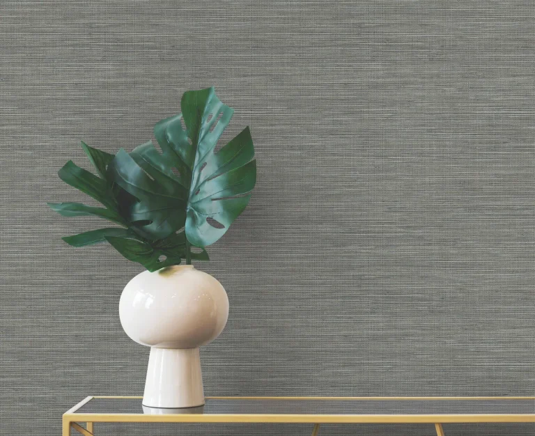 Winn Faux Grasscloth Wallpaper - Charcoal — Ảnh 2