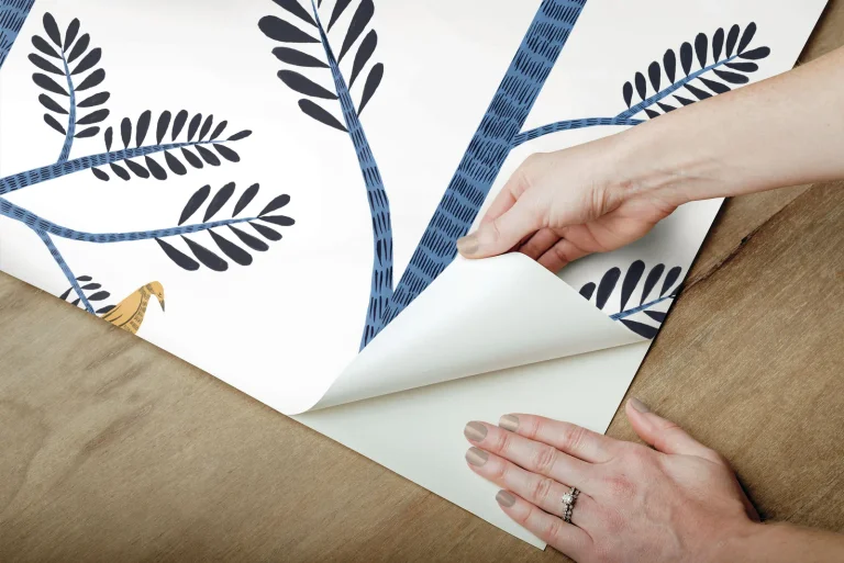Aviary Branch Peel and Stick Wallpaper - Goldfinch/Cobalt — Image 7