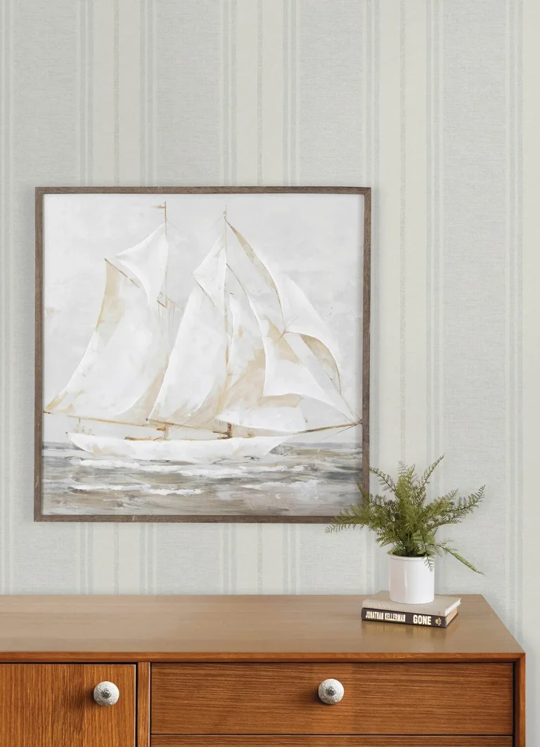 Chesapeake Maddox Flannel Stripe Wallpaper - Light Blue — Ảnh 6