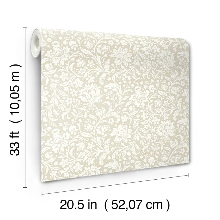 Chris Loves Julia Hague Floral Trail Wallpaper - Beige — Ảnh 6