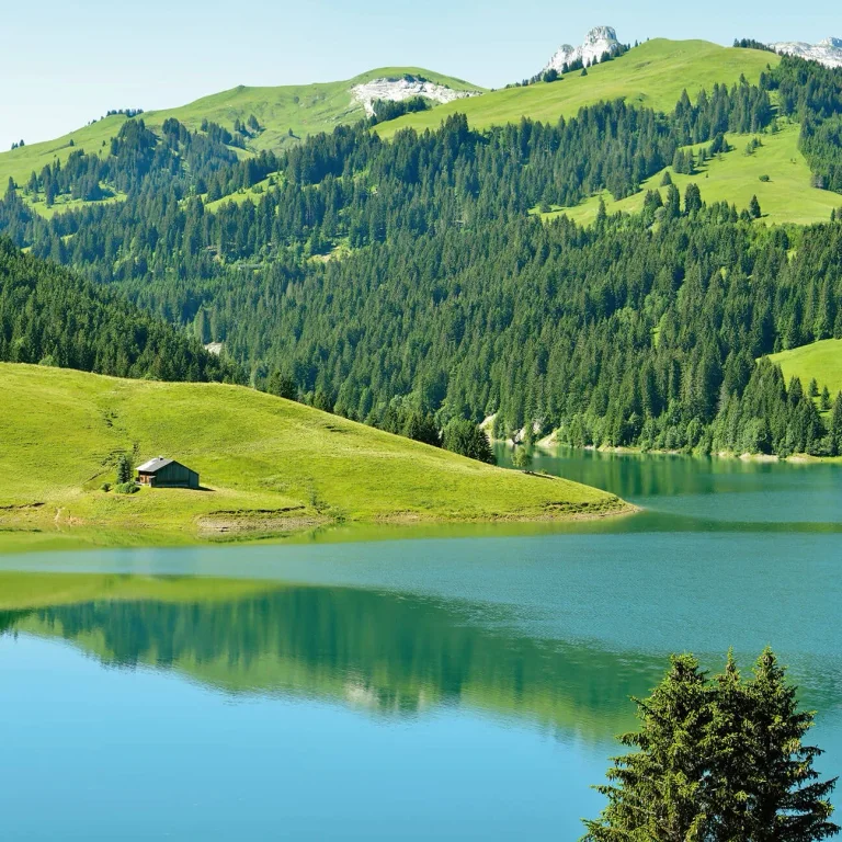 Swiss Mountain Lake Launensee Gstaad - Wall Mural 5186 - 8 Panel - 384cm x 260cm — Image 2