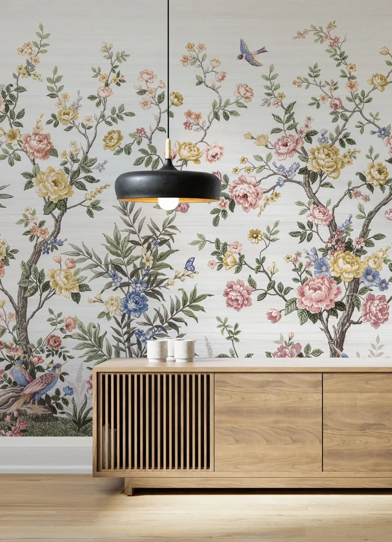 Spring Chinoiserie Wall Mural - White — Ảnh 6
