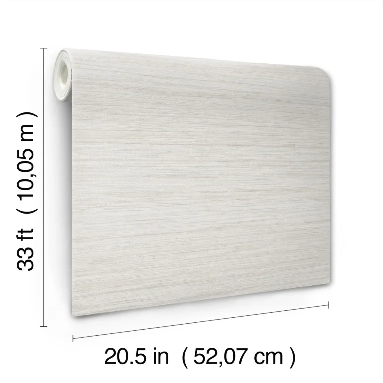 Barnaby Faux Grasscloth Wallpaper - Neutral on White — Image 3