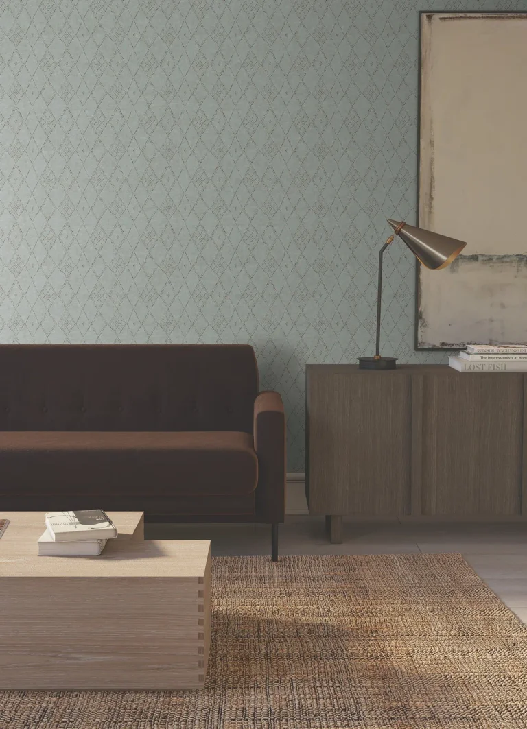 Souk Diamonds Wallpaper - Taupe/Denim — Ảnh 5
