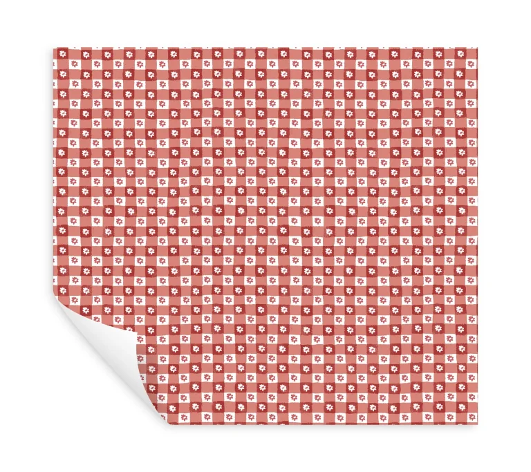 Rifle Paper Co. Daisy Gingham Floral Check Peel and Stick Wallpaper - Red — Ảnh 7