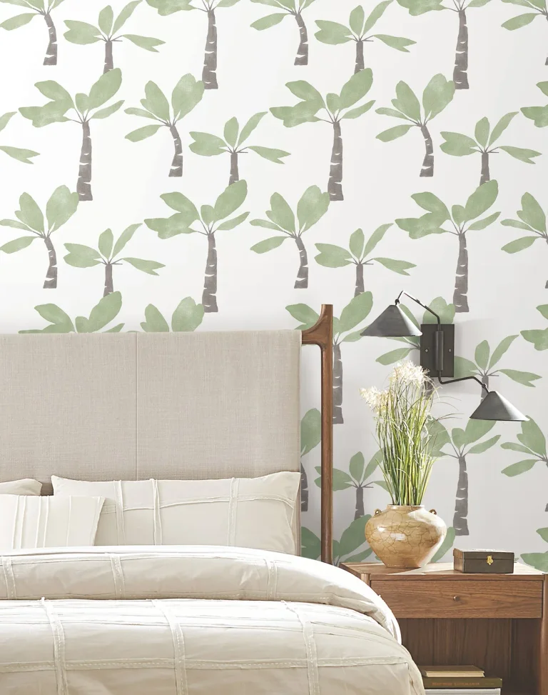 Painted Oasis Wallpaper - Leaf Green — Ảnh 3