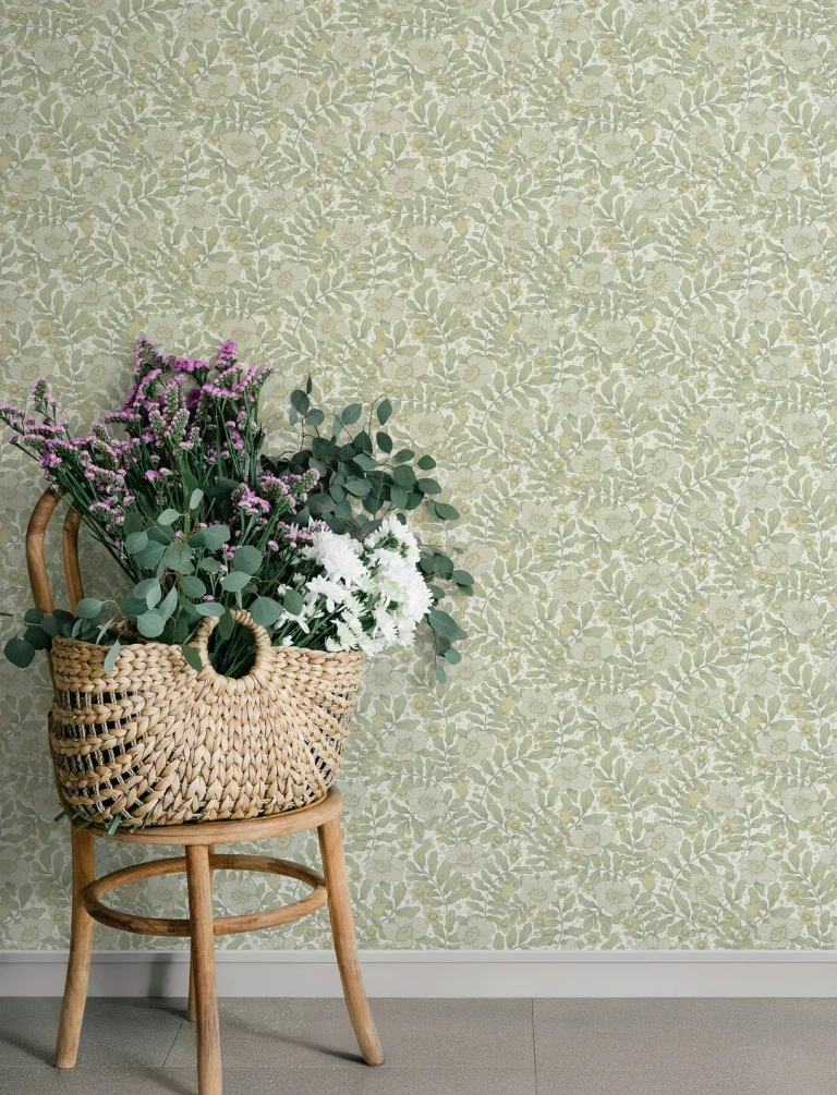 Maggan Floral Trail Wallpaper - Sage — Image 3
