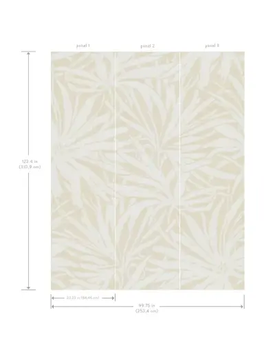 Floral Canopy Wallpaper - Beige Mural