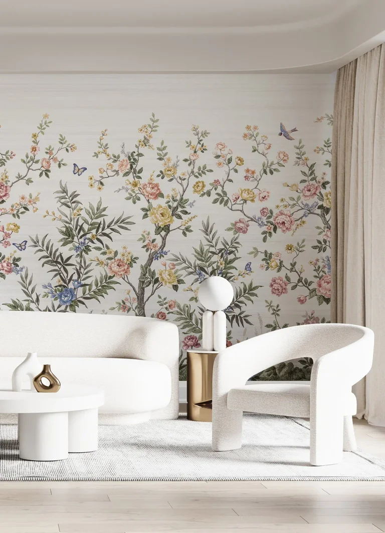 Spring Chinoiserie Wall Mural - White — Ảnh 7