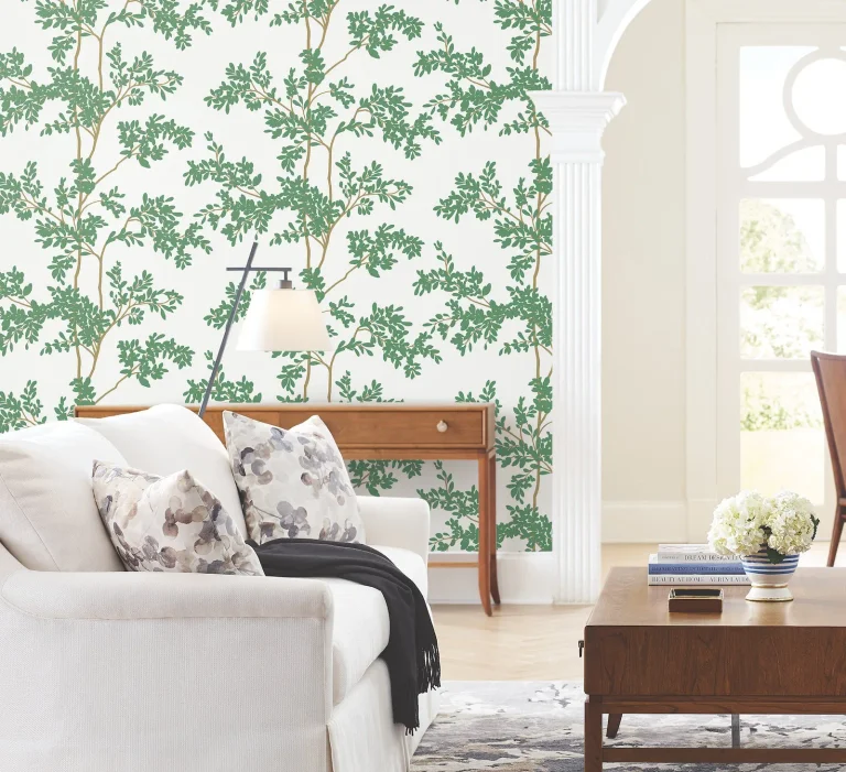 Lunaria Silhouette Wallpaper - White/Green — Ảnh 3
