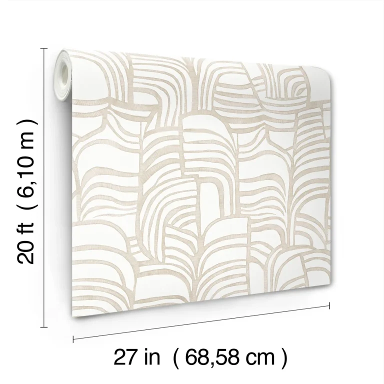 Nikki Chu Featherwork Peel and Stick Wallpaper - Linen — Ảnh 3