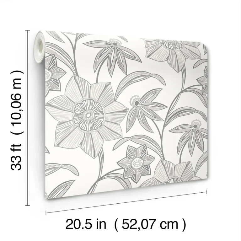 Star Flower Wallpaper - Charcoal — Ảnh 2