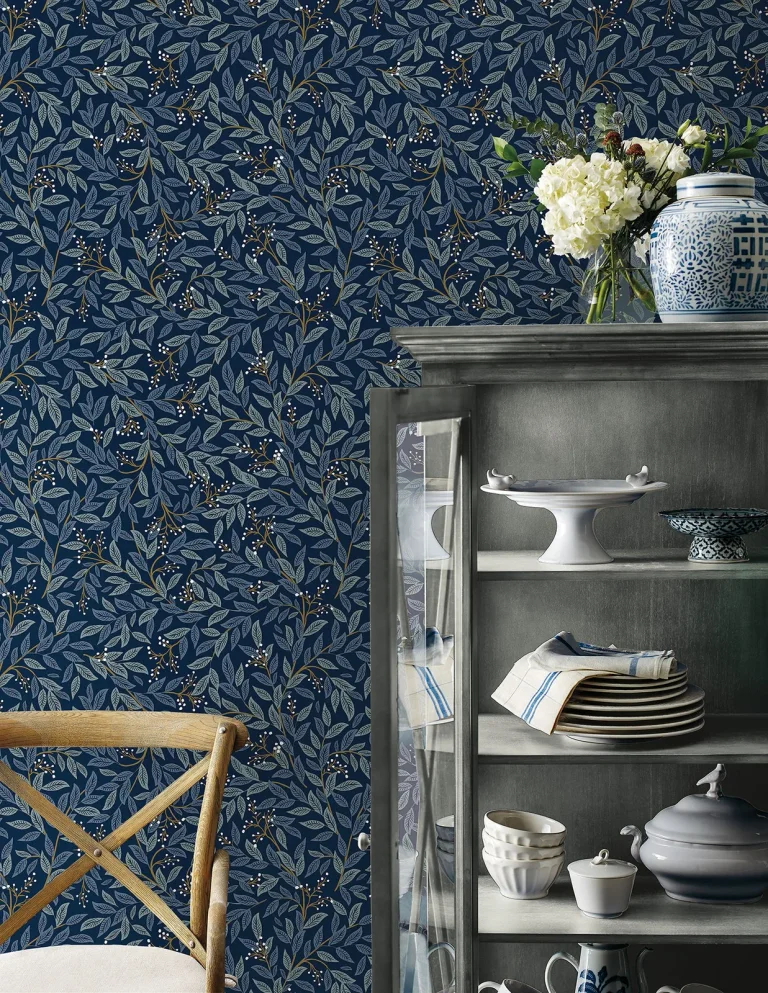 Rifle Paper Co. Willowberry Peel and Stick Wallpaper - Navy — Ảnh 5