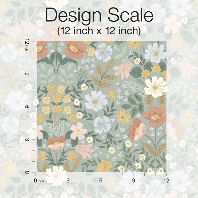 Rifle Paper Co. Bramble Garden Peel and Stick Wallpaper - Sage — Ảnh 4