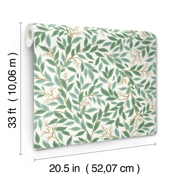 Rifle Paper Co. Willowberry Wallpaper - Emerald & White — Ảnh 4