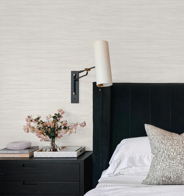 Sari Silk Faux Fabric Wallpaper - Pearl — Ảnh 2