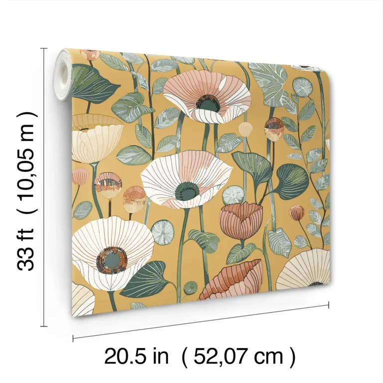 Mindra Floral Trail Wallpaper - Mustard — Ảnh 3