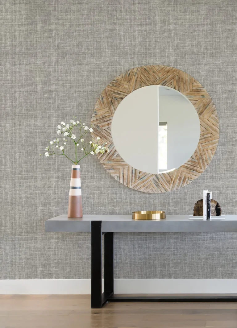 Emerson Faux Linen Wallpaper - Grey — Ảnh 2