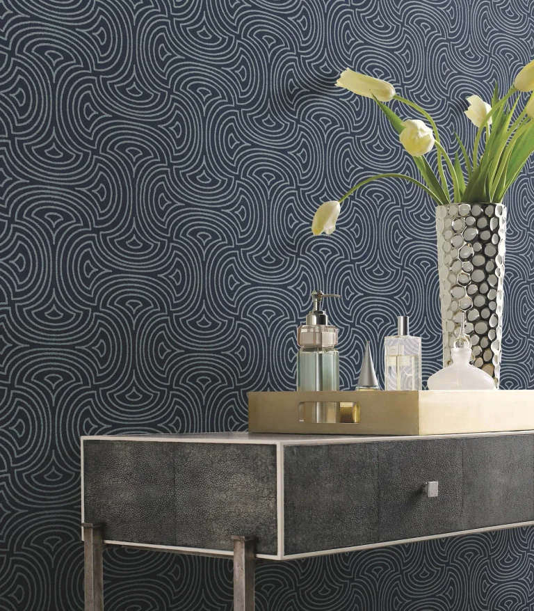 Candice Olson Hourglass Wallpaper - Navy — Ảnh 4