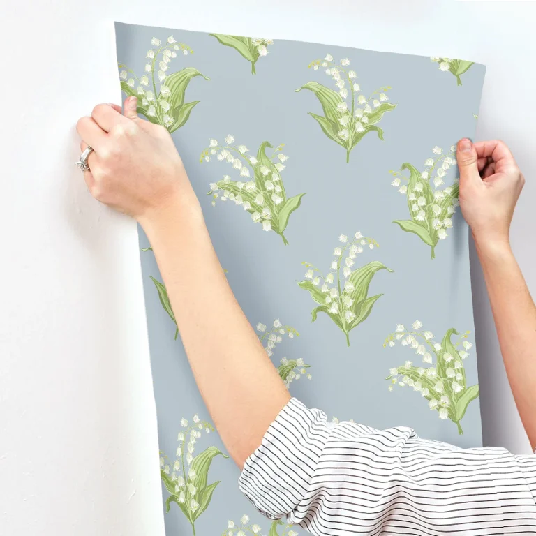 Farmington Lily of the Valley Wallpaper - Blue — Ảnh 4